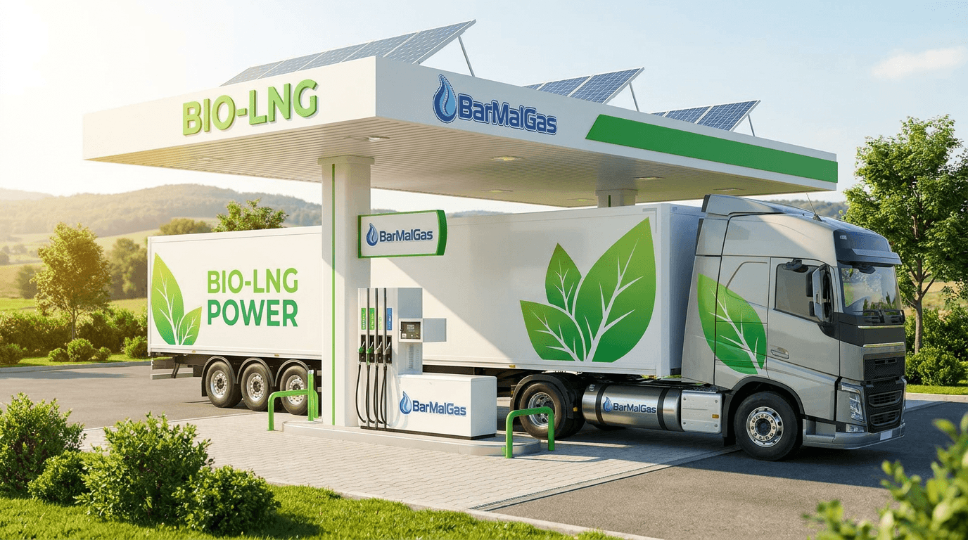 Bio-LNG-Categorie-Picture Tankstelle LKW tankt Bio LNG